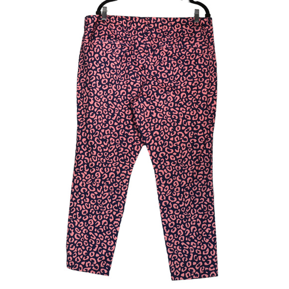 NEW Old Navy Pixie Ankle Pants Womens 16 Pink Blue Animal Print Cheetah Stretch - Picture 7 of 8